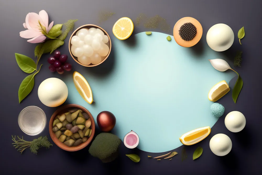 blue-background-with-fruits-vegetables